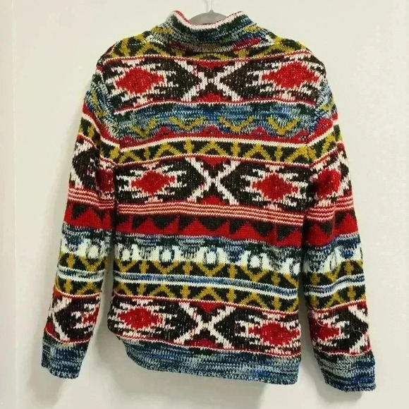 21 Men Vintage Aztec Winter Jacket Wool Blend - Picture 3 of 3